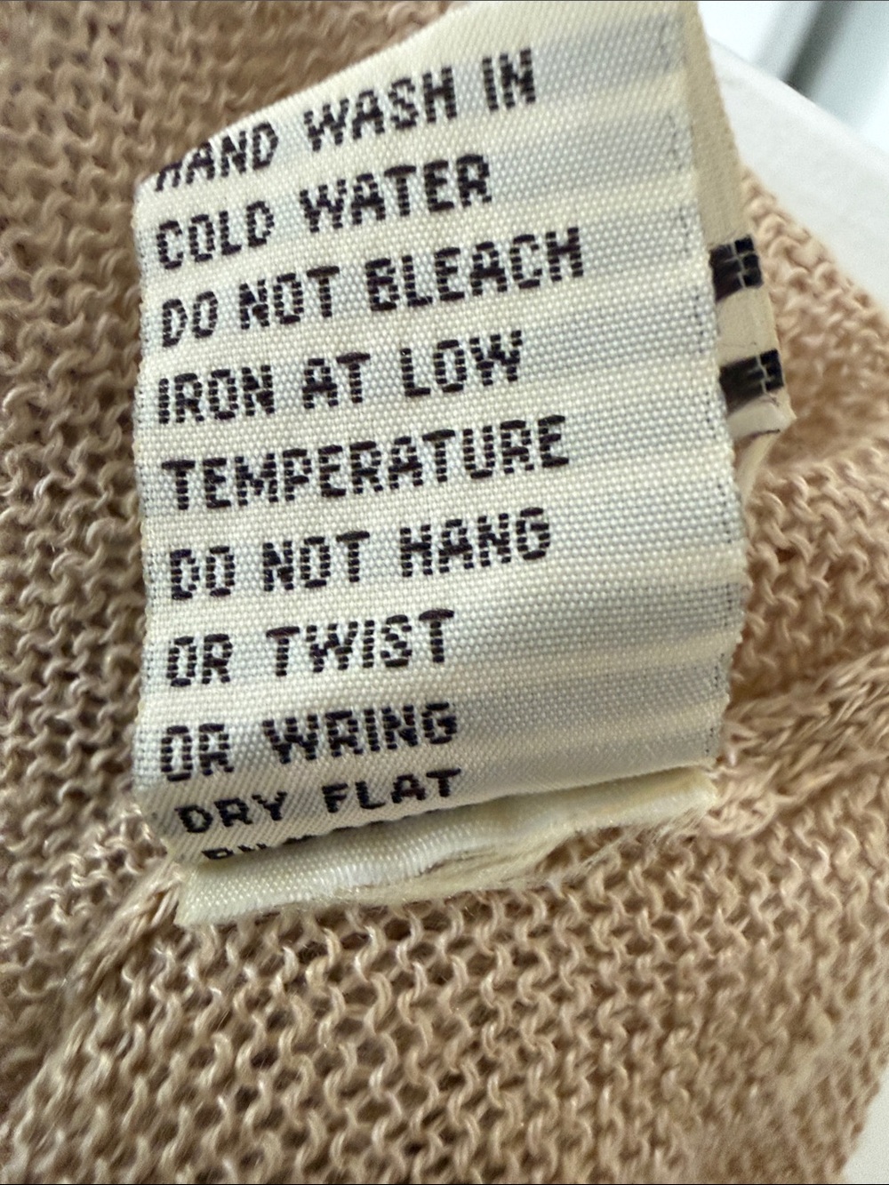 Avalin 100% Linen Lightweight Scoop-Neck Sweater in Beige with Pocket - Picture 6 of 6